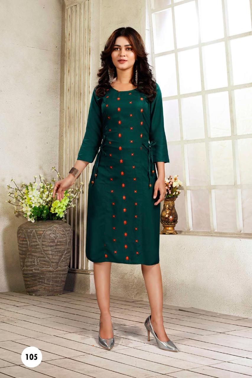 Light 2 Fancy Ethnic Wear Rayon Designer Latest Kurti Collection